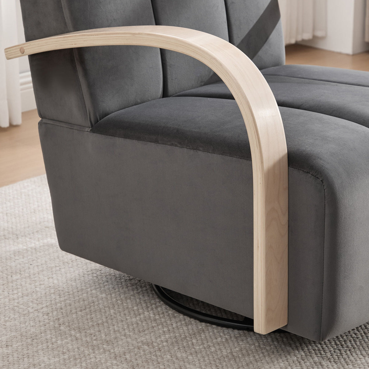 360° Swivel Accent Chair With Armrests