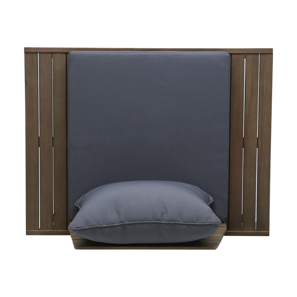 Aticus - 4 Person Outdoor Seating Group With Cushions, Slatted Club Chair - Dark Gray
