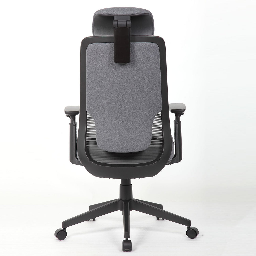 High Back Breathable Ergonomic Office Chair With Adjustable Headrest & 5D Armrest, Height Adjustable Swivel - Antique Gray