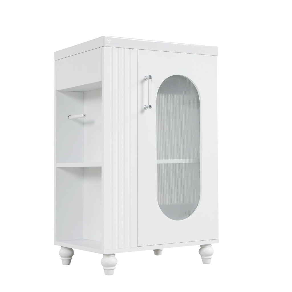 Modern Bathroom Vanity With Sink, Adjustable 2 Tier Shelf