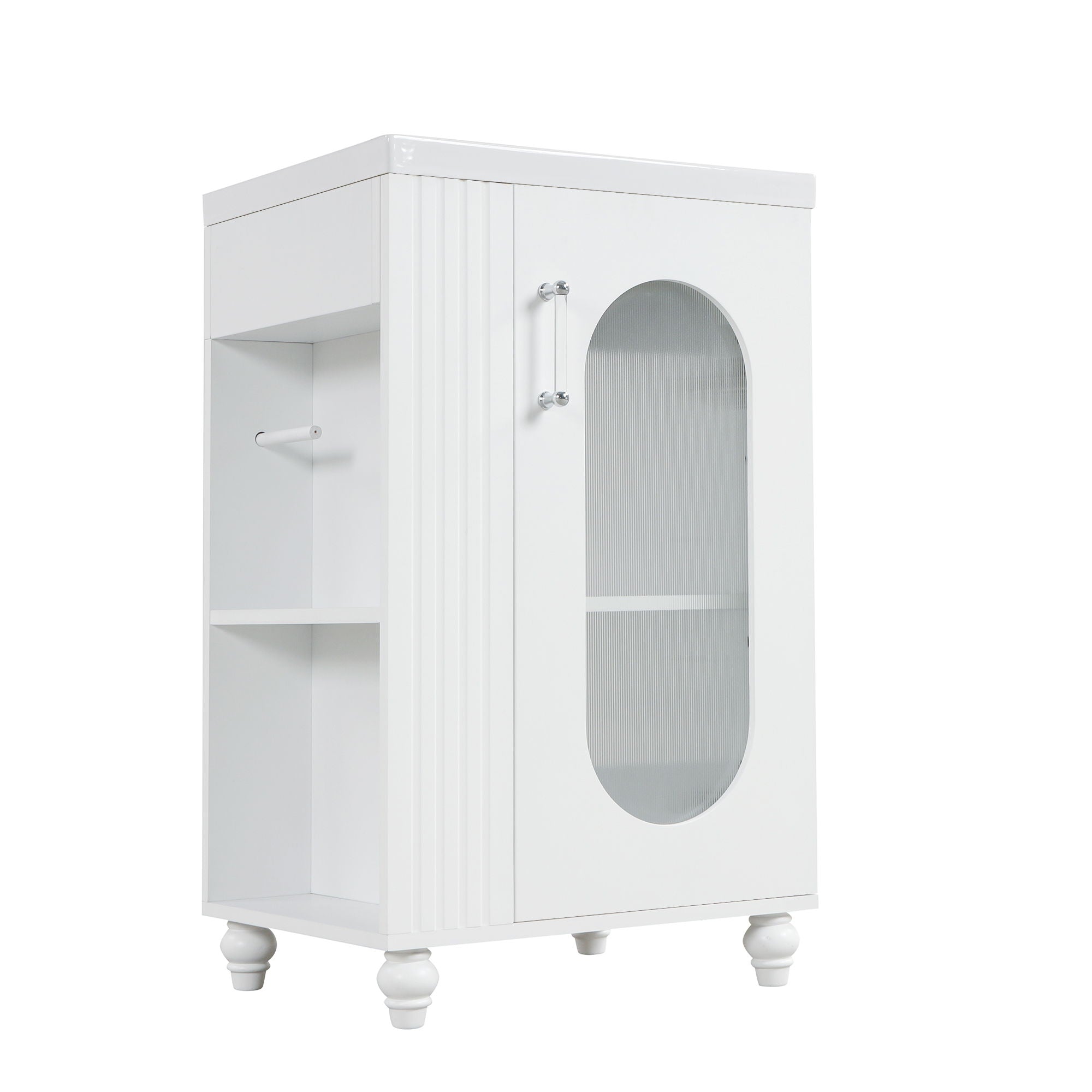 Modern Bathroom Vanity With Sink, Adjustable 2 Tier Shelf