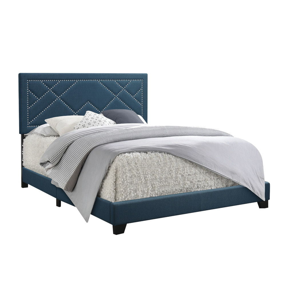 Ishiko - Eastern King Bed - Dark Teal Linen