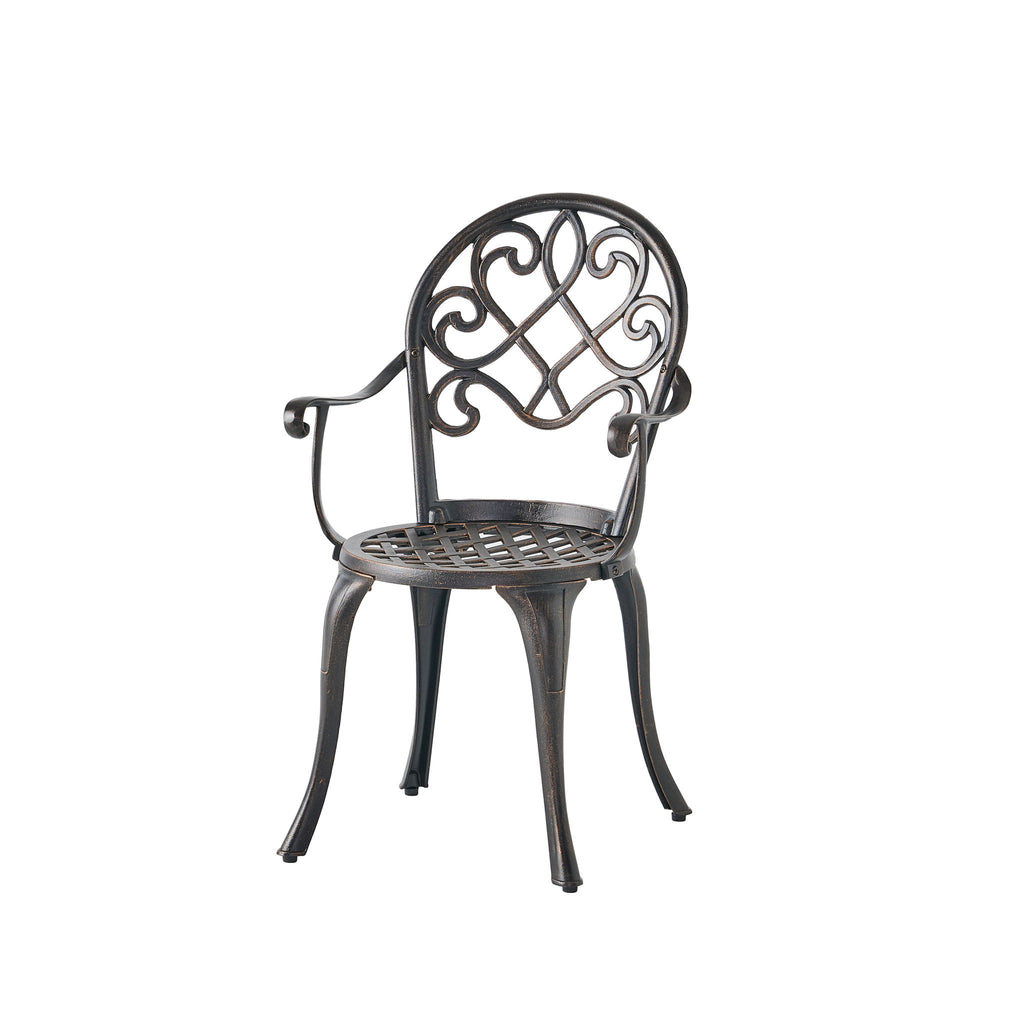 3 Piece Outdoor Aluminium Cast Bistro Set With Ice Bucket - Copper
