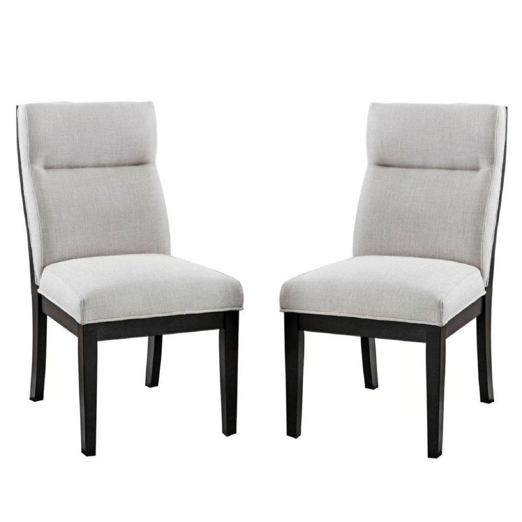 2 Tone Chairs With Tapered Legs (Set of 2) - Beige / Black / Black