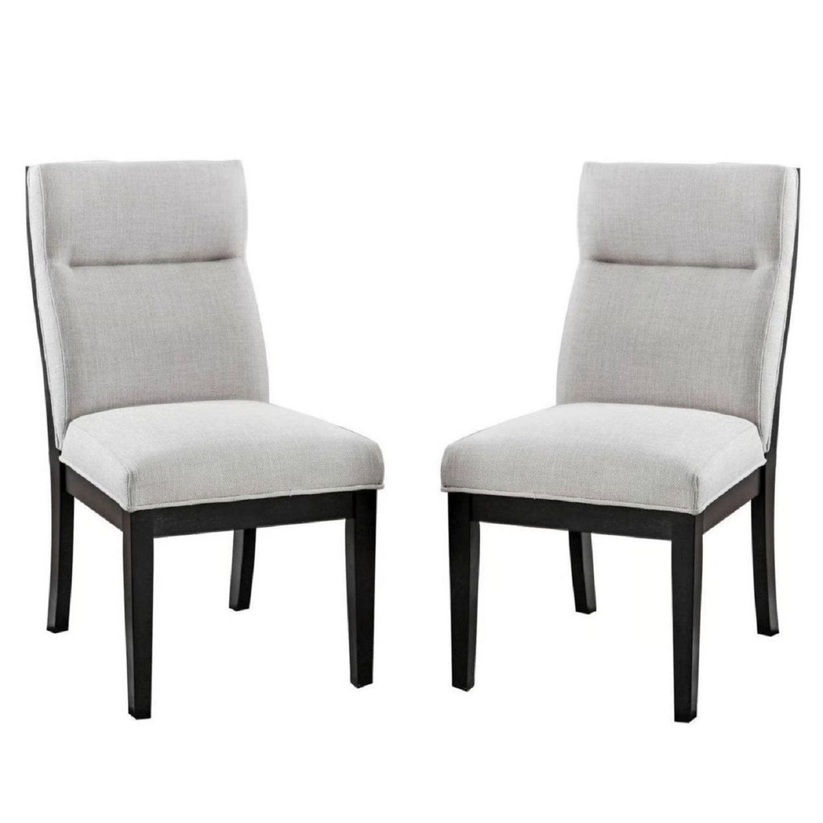 2 Tone Chairs With Tapered Legs (Set of 2) - Beige / Black / Black