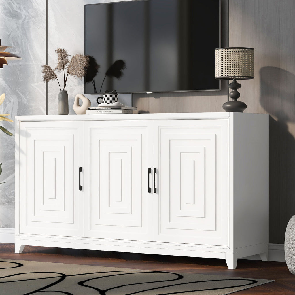 TV Stand, Media Console Cabinet With 2 Spacious Storage Space