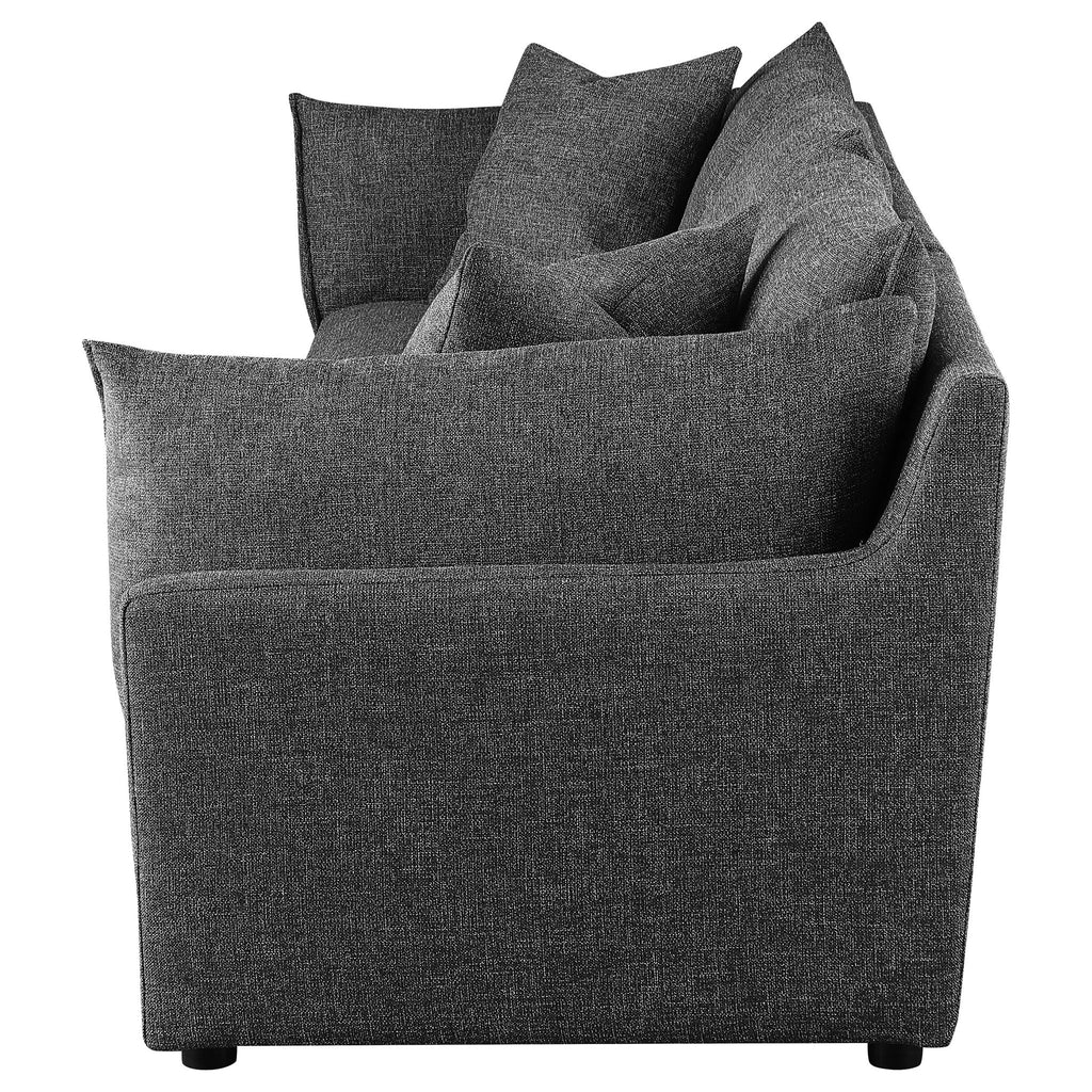 Tomasina - Modular Sofa With Cushions And Padded Arms - Black