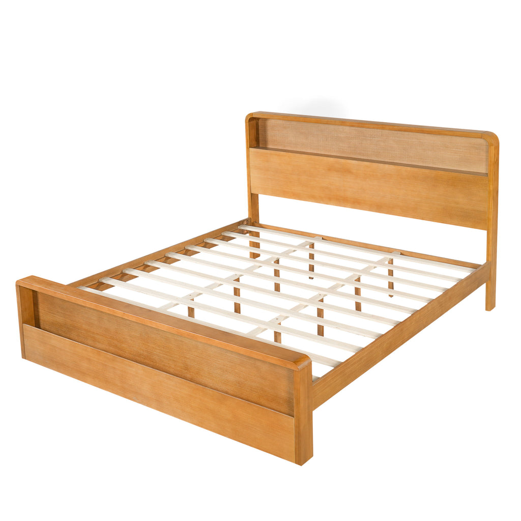 Bed Frame With Dual Open Storage Headboard And Footboard