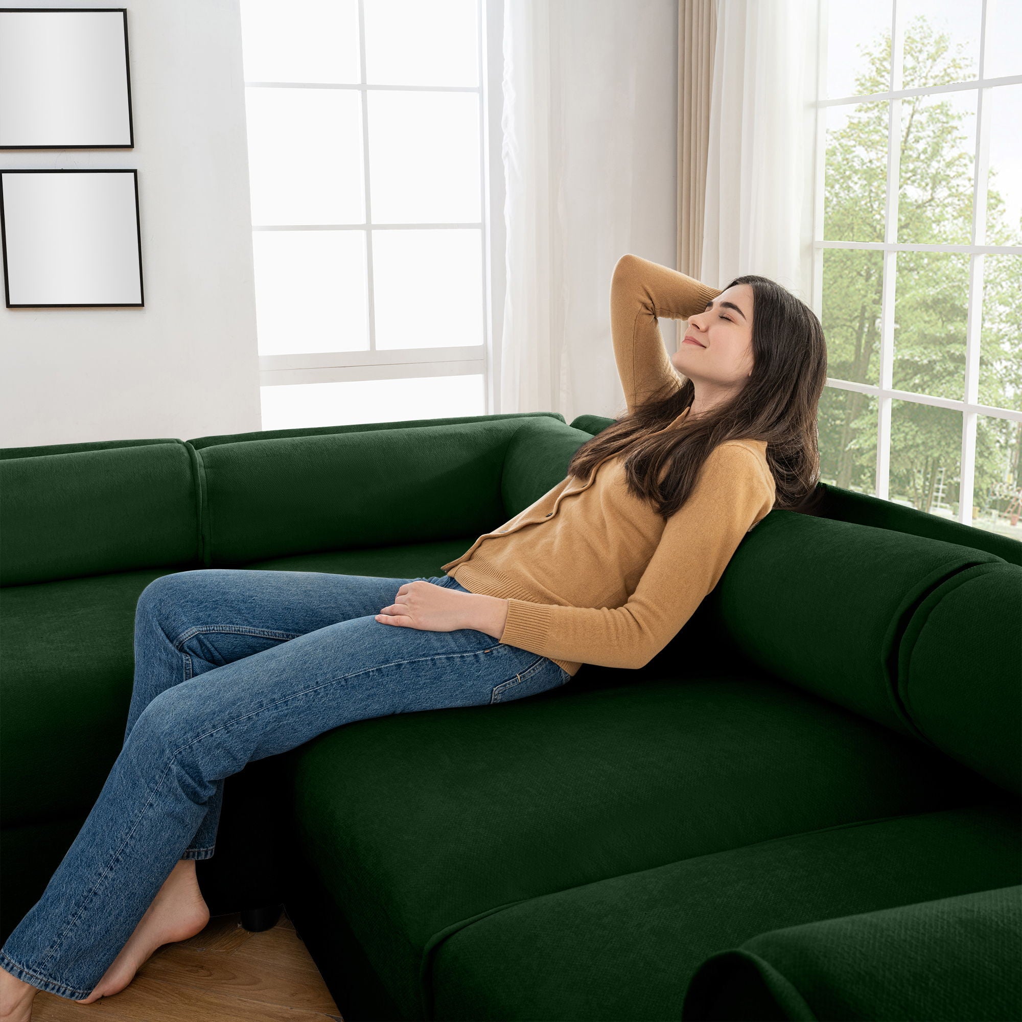 Contemporary Elegant Sofa With Storage And Ottoman