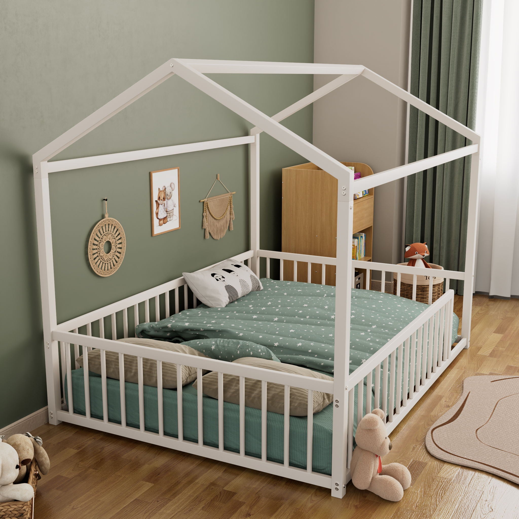 Montessori Floor Bed Frame With House Shape