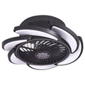 Bladeless Ceiling Fan With Remote Control, 6 Speeds Dimmable Light, Enclosed Low Profile For Living Room - Black