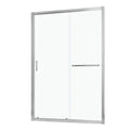 Single Sliding Bypass Shower Enclosure, Tempered Glass - Chrome