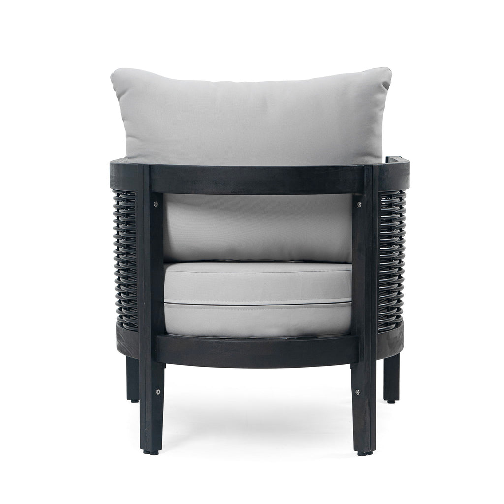 Outdoor Acacia Wood Club Chairs With Cushions