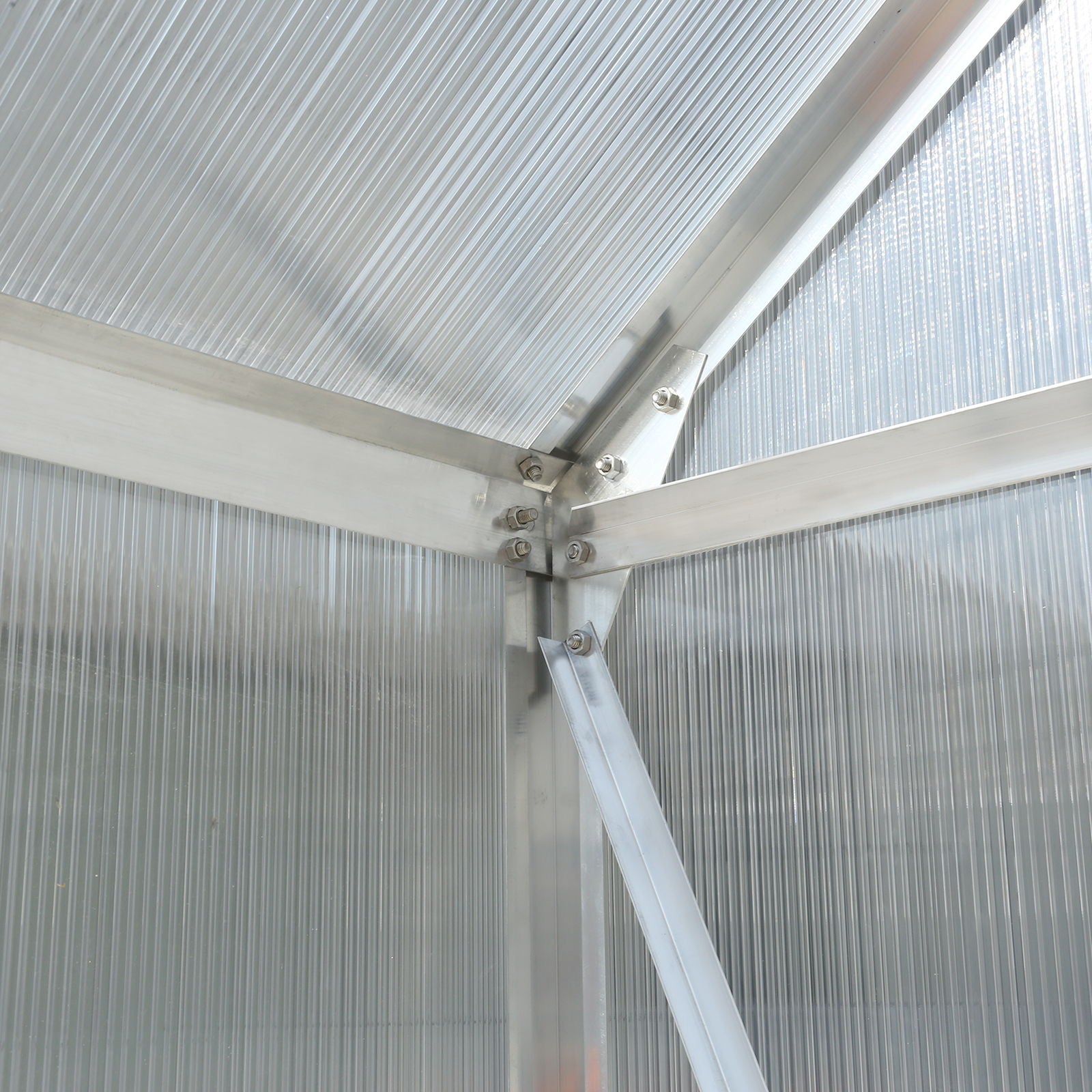 Polycarbonate house, Heavy Duty Outdoor Aluminum Walk-In House Kit With Rain Gutter, Vent And Door For Backyard Garden