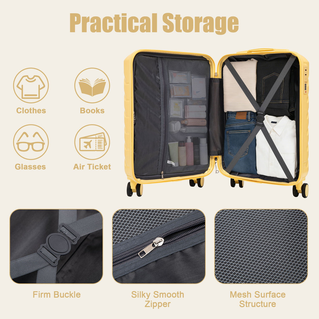 Hard Shell Travel Luggage With Scratch Resistant Surface