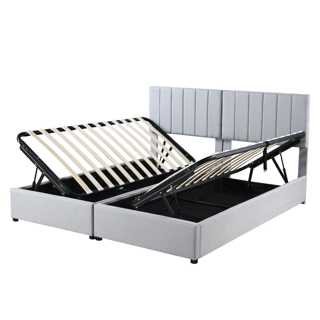 Upholstered Platform Bed With A Hydraulic Storage System