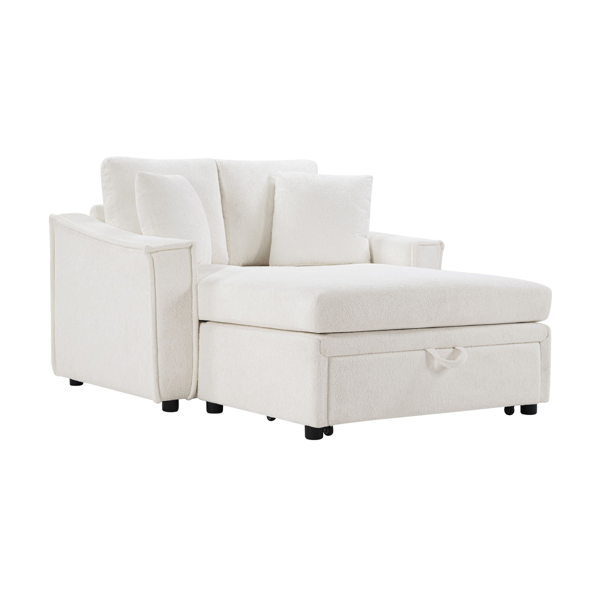 Modern Chaise Sofa With Hidden Storage For Living Room