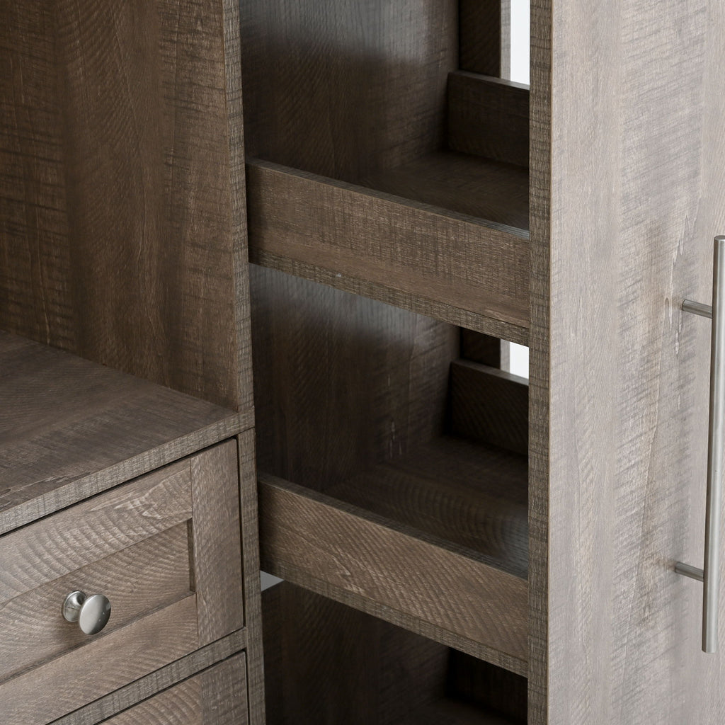 Large Kitchen Pantry Storage Cabinet Cupboard With Pull Out Side Cabinet