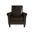 Hollister - Club Chair With Birch Legs - Brown Pu