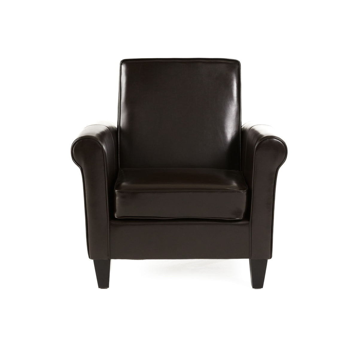 Hollister - Club Chair With Birch Legs - Brown Pu
