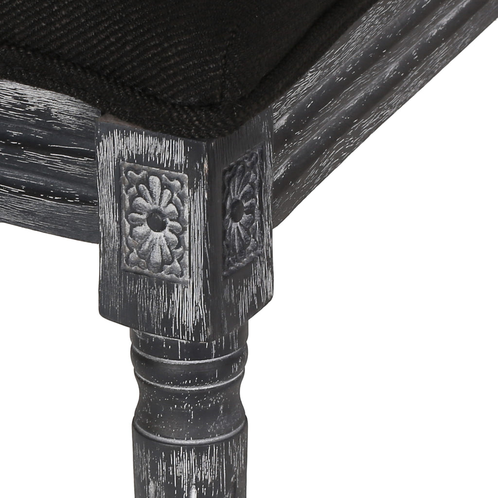 French Country Style Dining Chair With Upholstered Seating And Fluted Legs