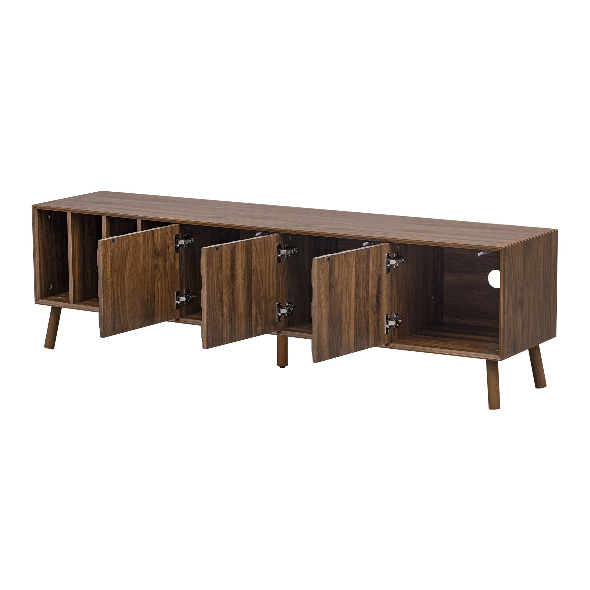 TV Stand With 5 Legs, Media Console Table For Tvs Up To 75" - Walnut