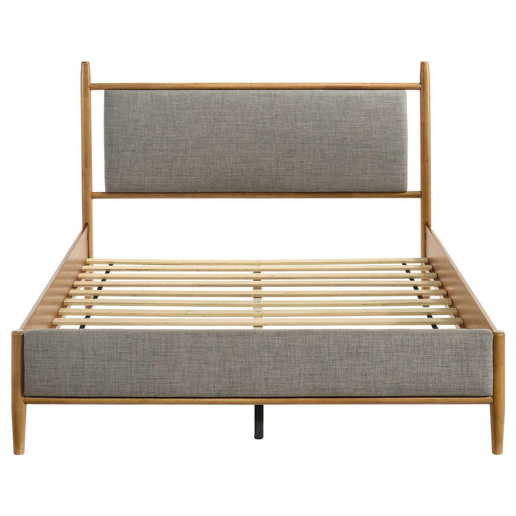 Panel Platform Bed With Upholstered Headboard And Footboard