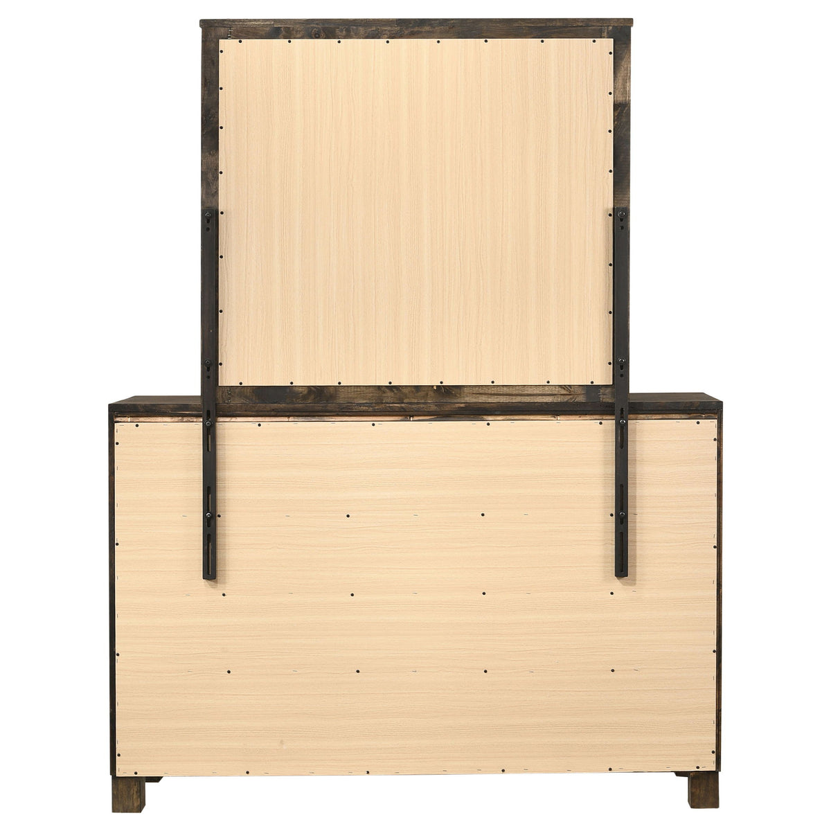 Bren - 8 Drawer Dresser With Mirror - Rustic Brown