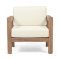 Outdoor Club Chair With Cushion And A Shape Legs - Beige