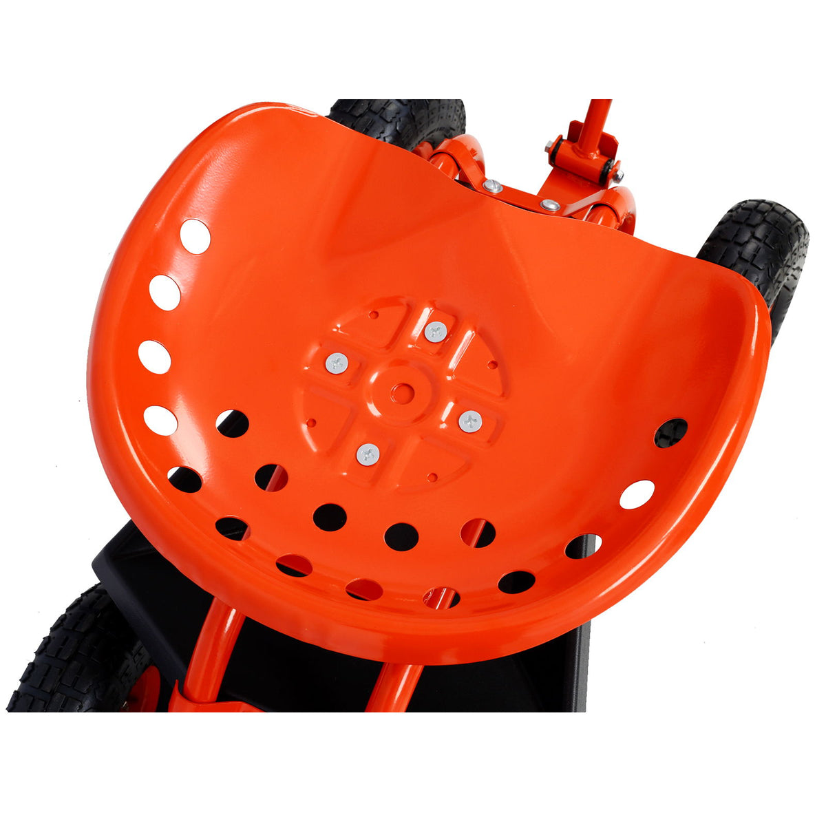 Rolling Garden Scooter Cart Seat With Wheels, 360 Swivel Seat, Tool Tray