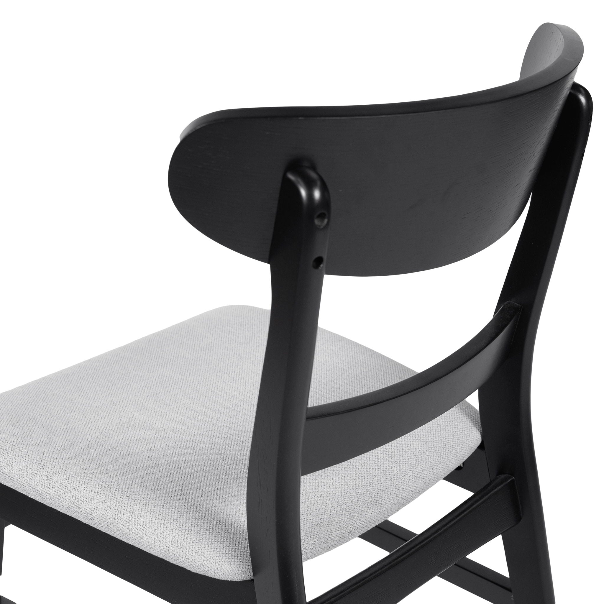 5 Piece Dining Set With 1 Table And 4 Upholstered Chairs - Black / Light Gray