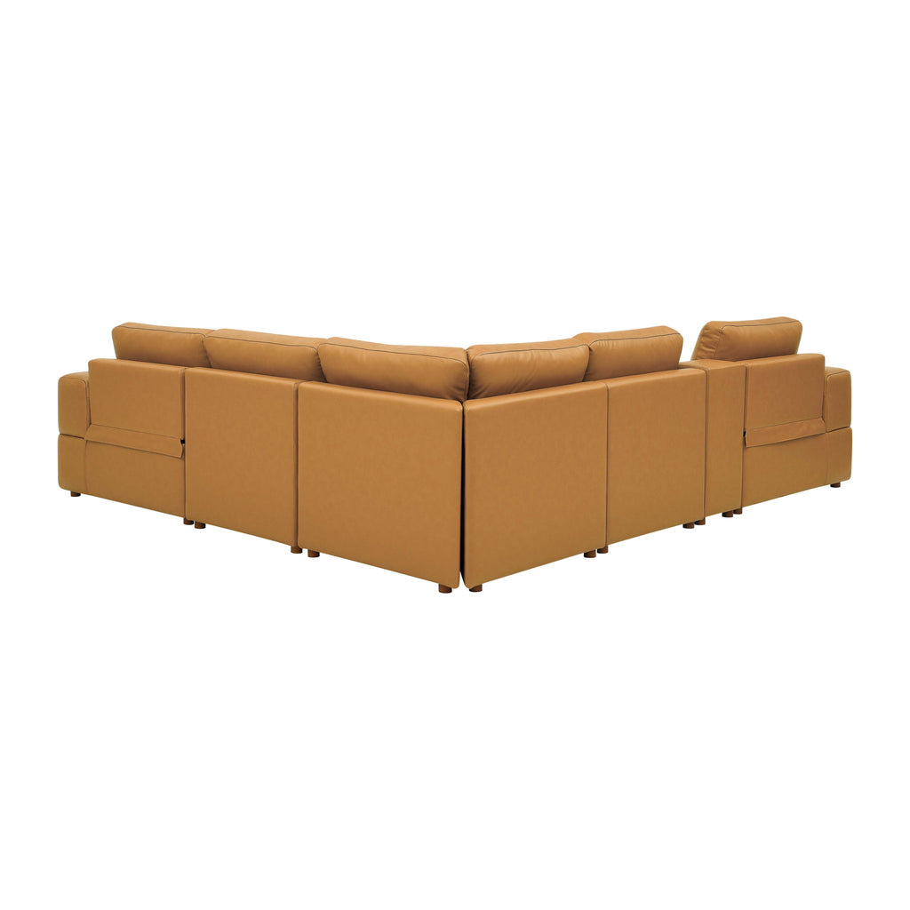 Upholstered Large Arms Sectional With Recliner Seats