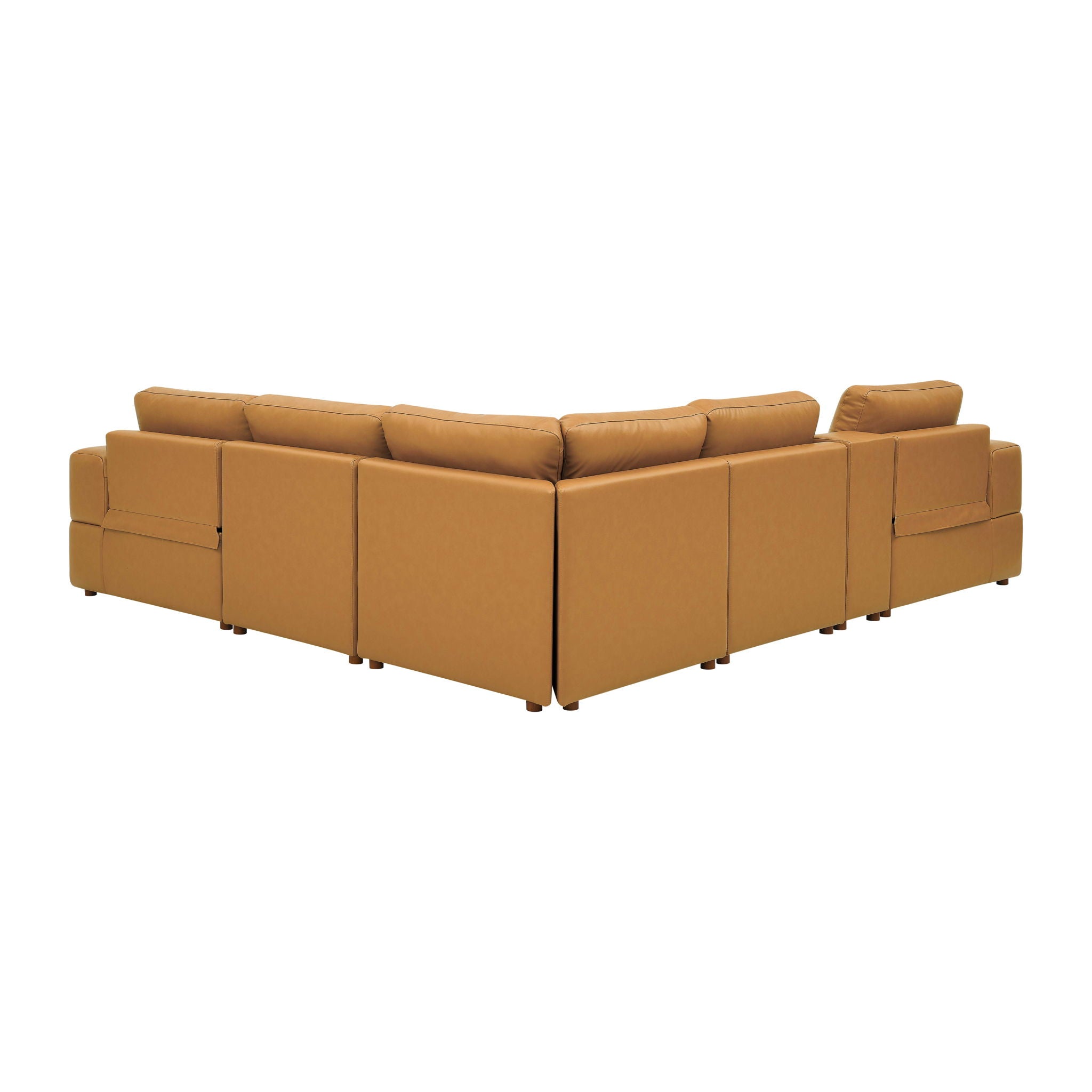 Upholstered Large Arms Sectional With Recliner Seats