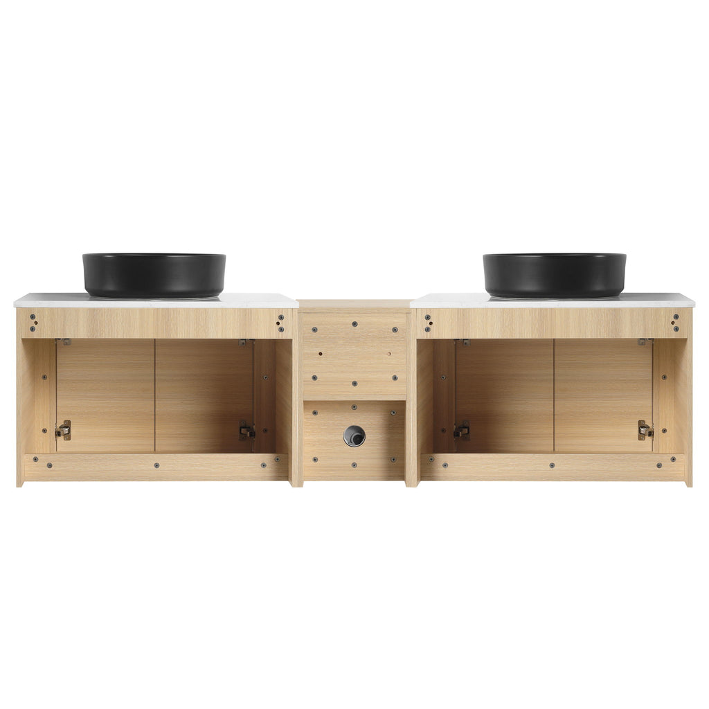 Mounted Bathroom Vanity With Art Sink, 1 Storage Shelf, Soft Close Door