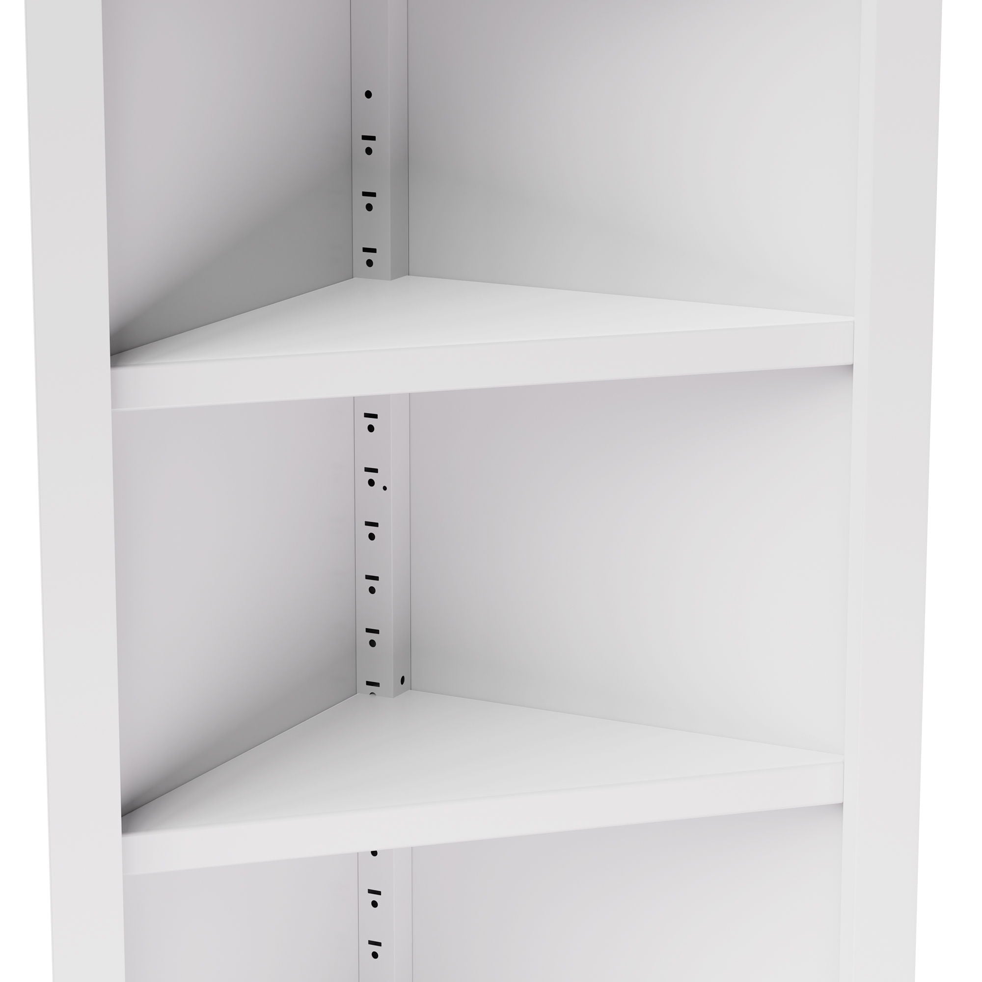 Tall Corner Storage Cabinet With 2 Doors, 5-Tier With Adjustable Shelve, Freestanding - White