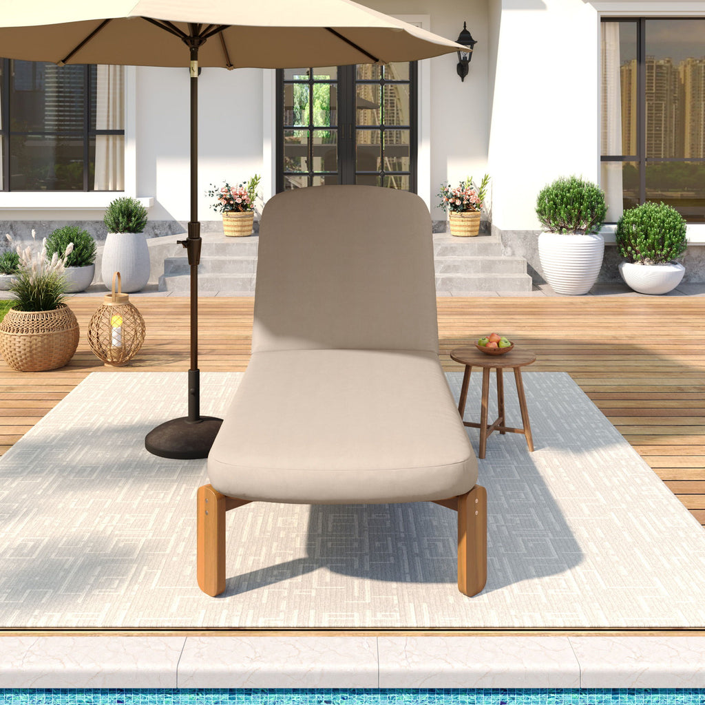 Outdoor Chaise Lounge With Adjustable Backrest