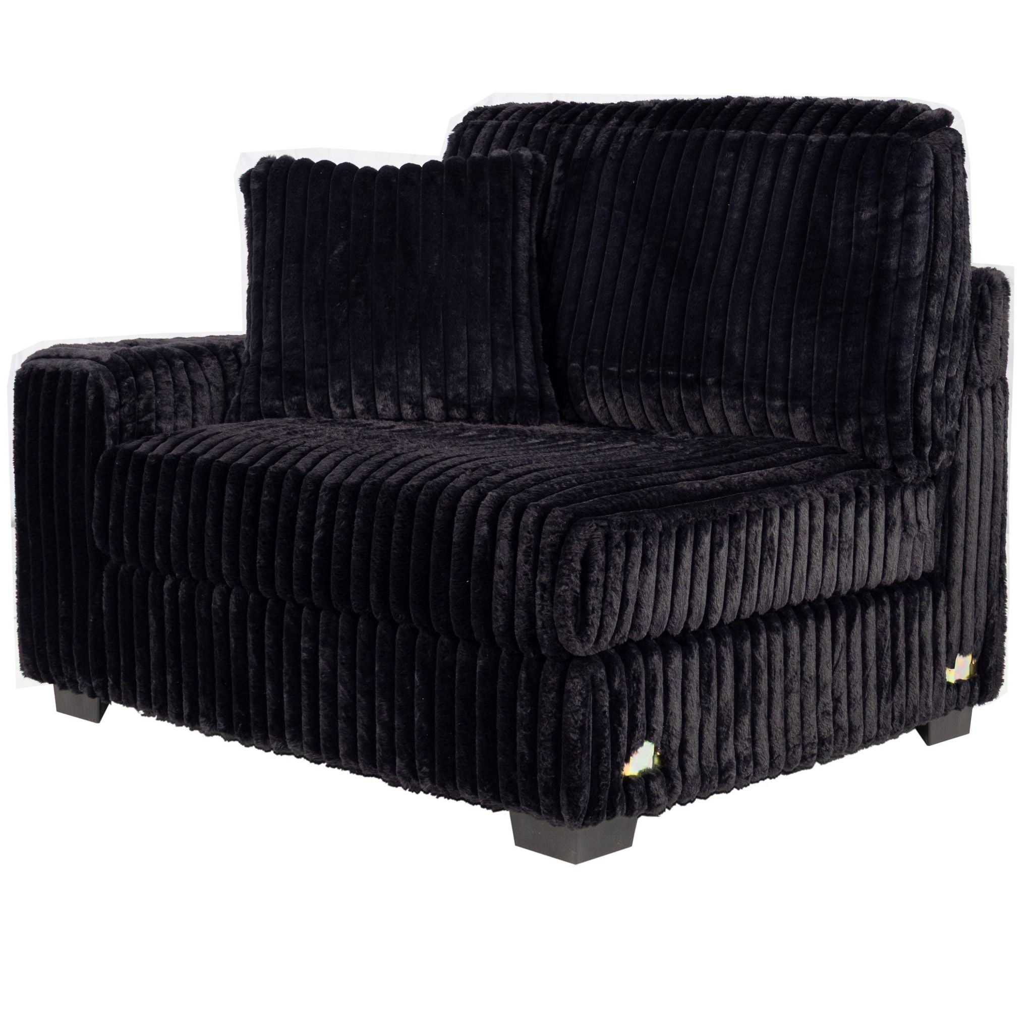 6 Piece Modular U Sectional Sofa Set With USB Cup Holder, Low Leg - Black