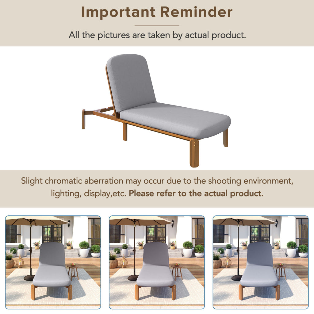 Outdoor Chaise Lounge With Adjustable Backrest