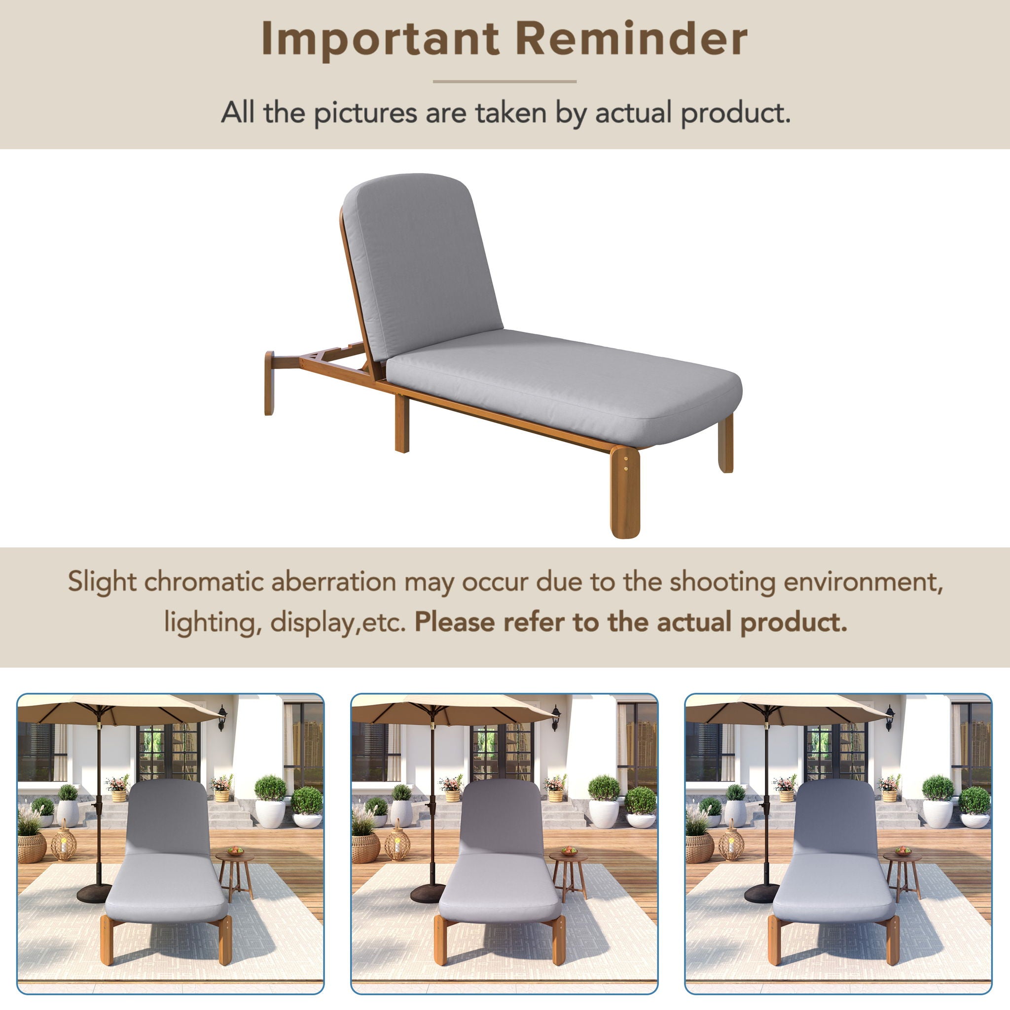 Outdoor Chaise Lounge With Adjustable Backrest