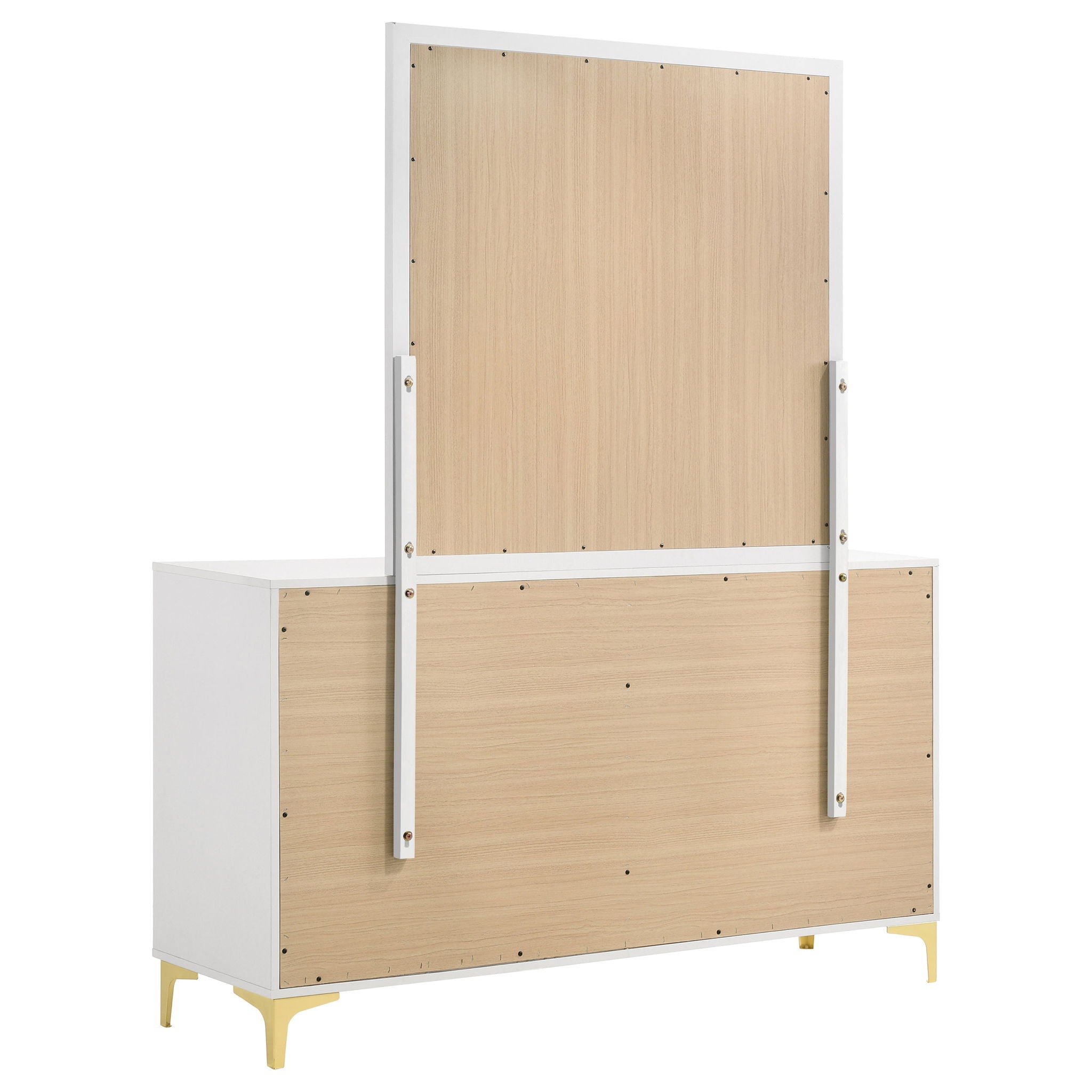 James - 6 Drawer Dresser With Mirror - White