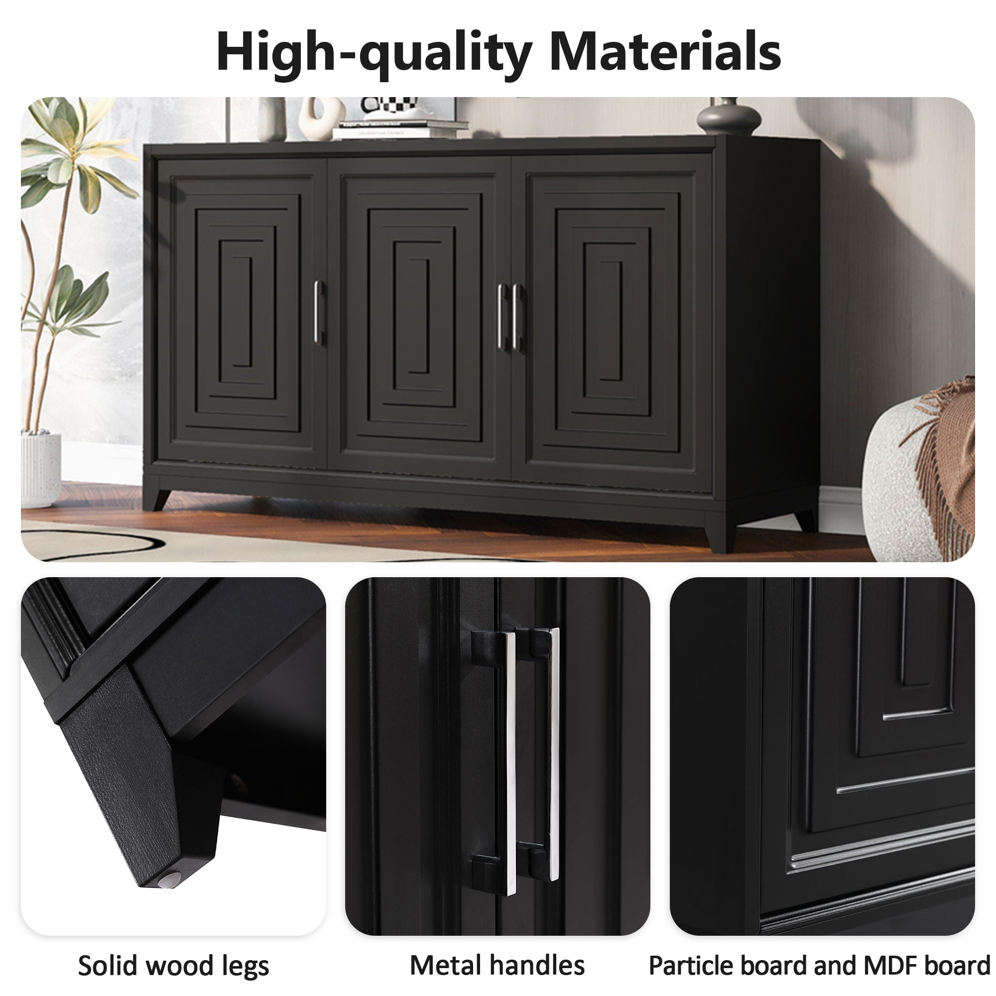 TV Stand, Media Console Cabinet With 2 Spacious Storage Space