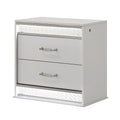 Glam - 2 Drawer Nightstand & LED Lighting - White