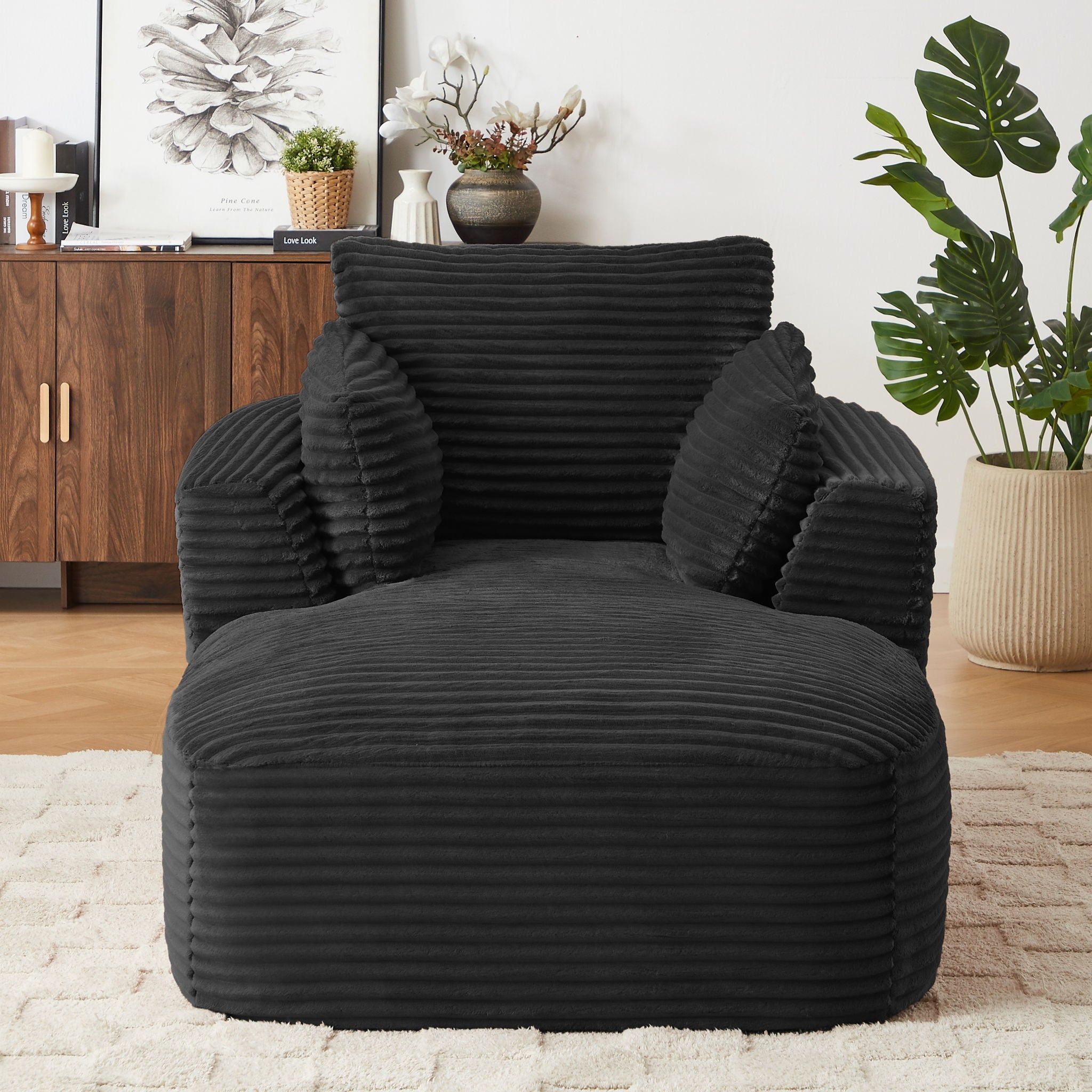 Oversized Chaise Lounge Chair Indoor - Black