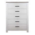 1 Piece Chest 2 Tone Sleek Bar Bedroom Furniture - White