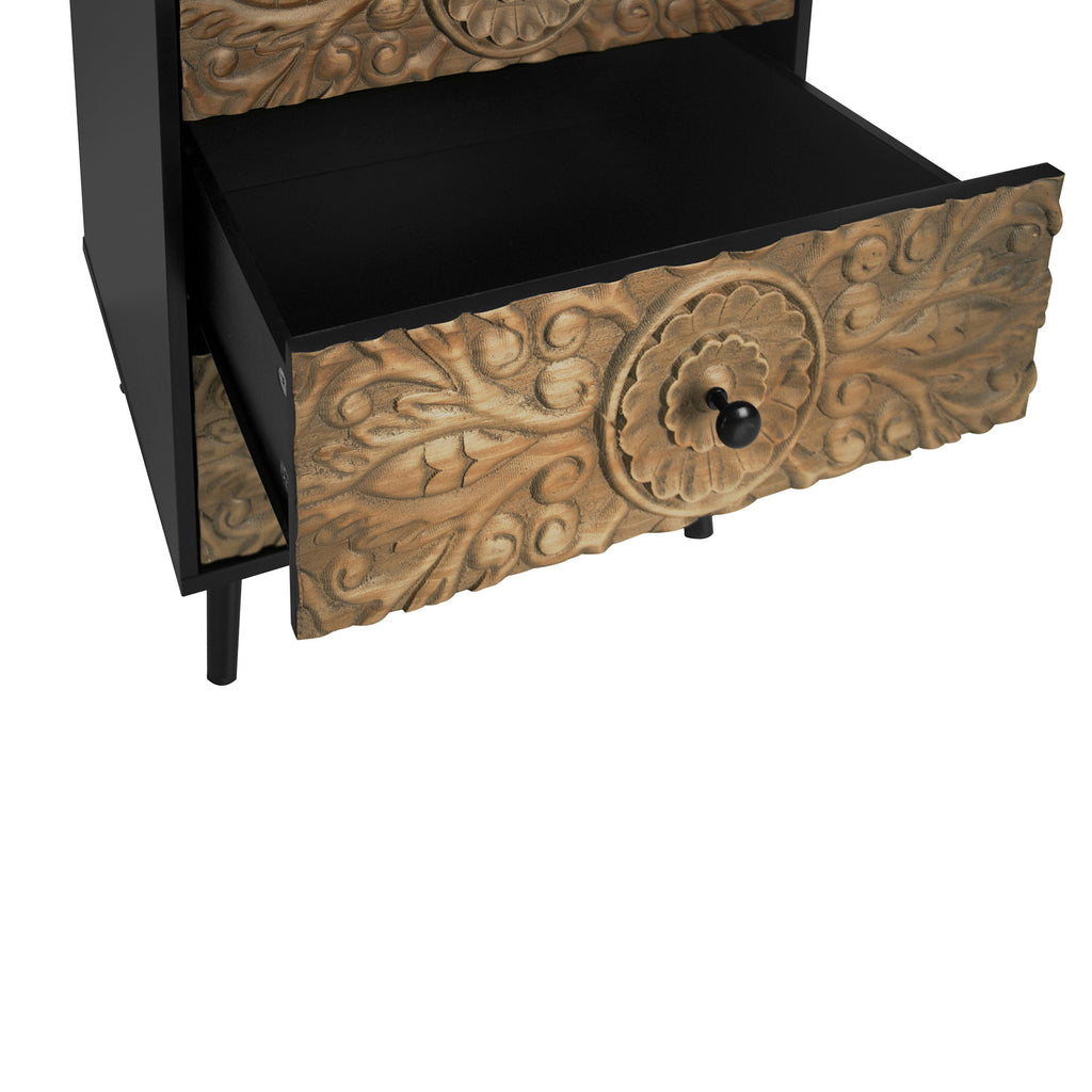 3 Drawer Cabinet, Suitable For Bedroom - Black