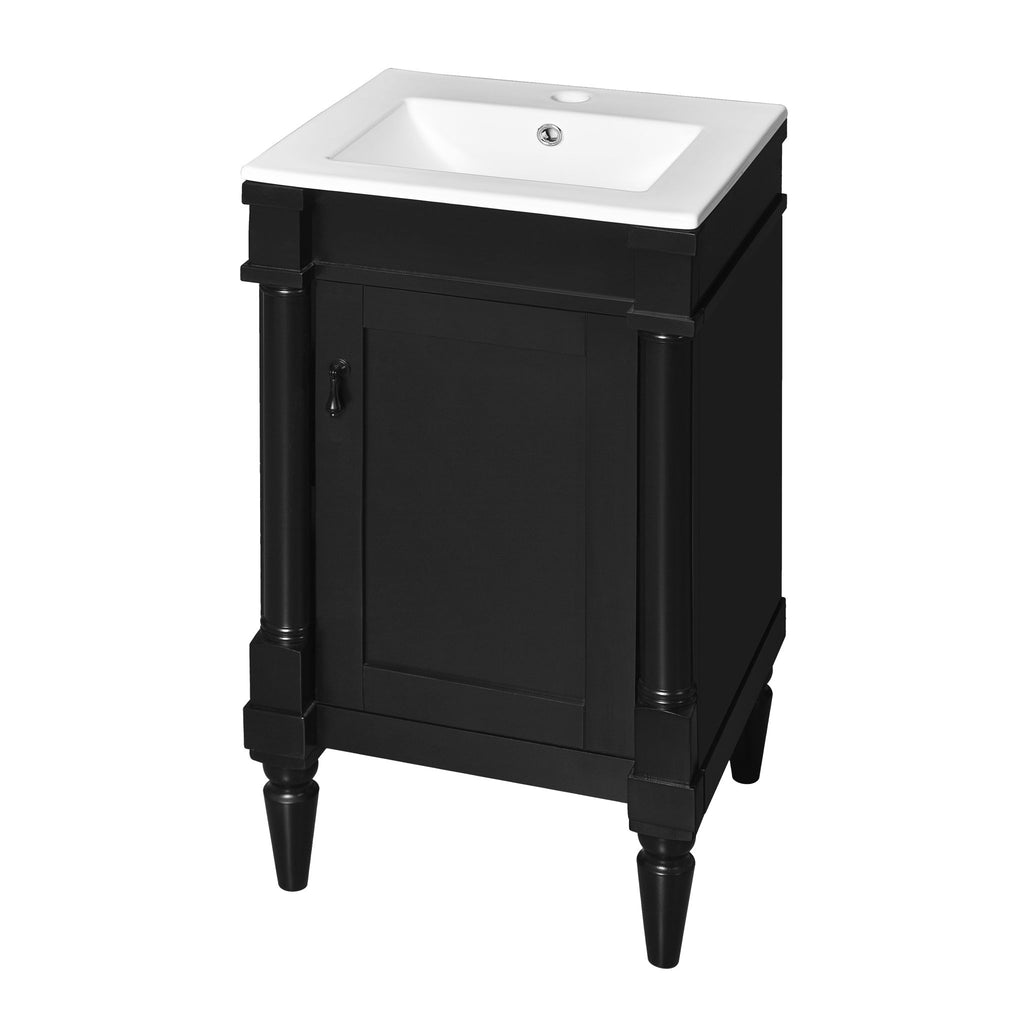 Bathroom Vanity With Sink, Storage Cabinet With Door, Drop In Sink, Compact Freestanding Design