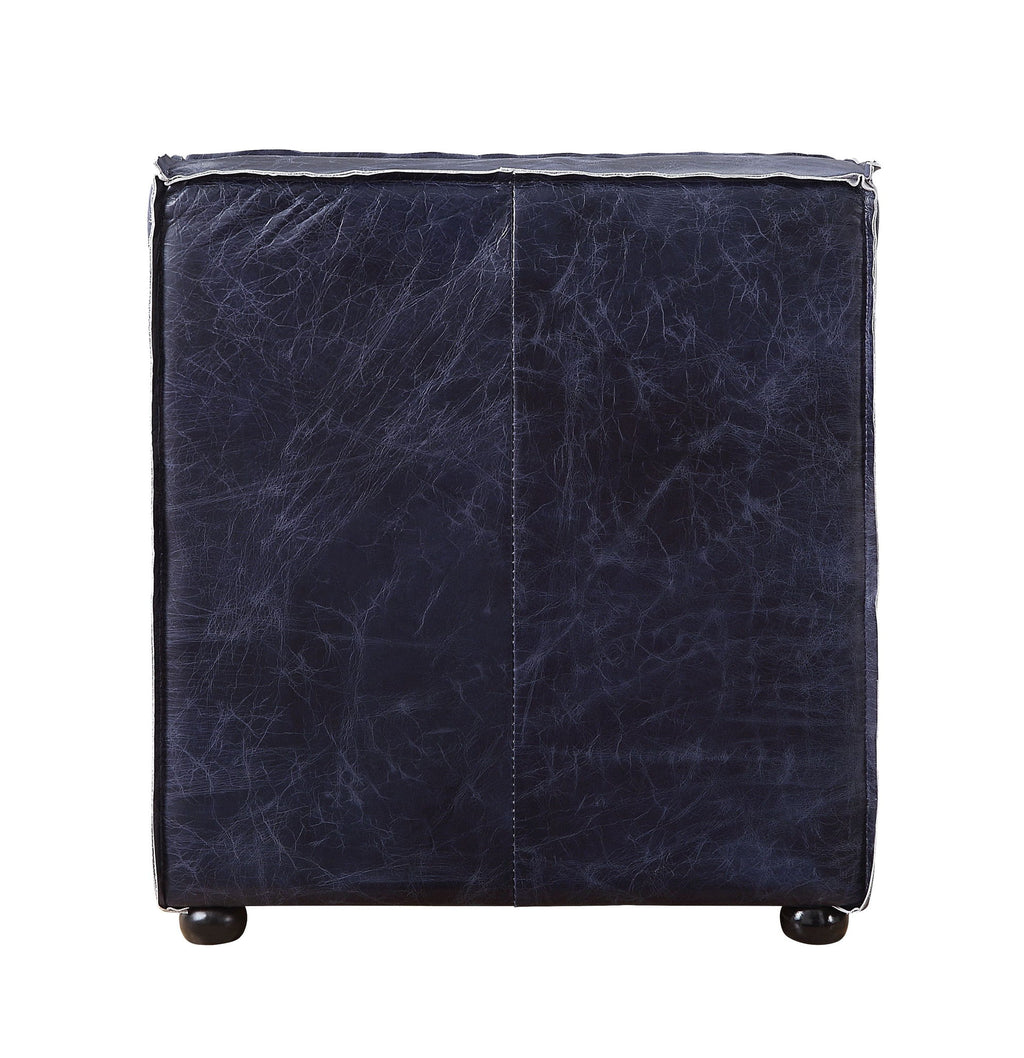 Birdie - Modular Armless Chair - Vintage Blue Top Grain Leather