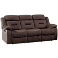 Modern Recliner Sofa With Pillow Arms, Plush Backrest, Horizontal Tufting, USB Charging Port