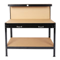 Wood Work Bench - Black / Light Brown