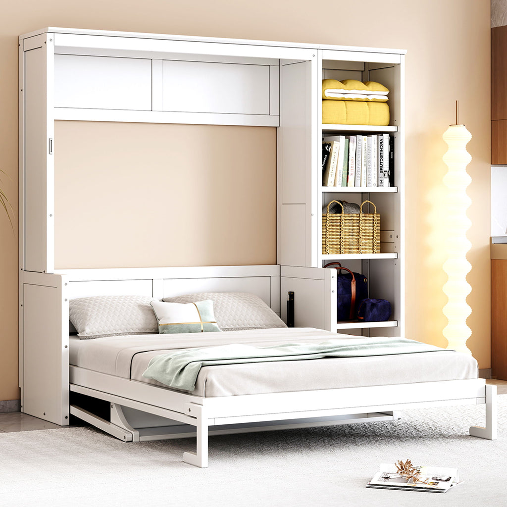 Sturdy Murphy Bed With Desk And Bookshelf